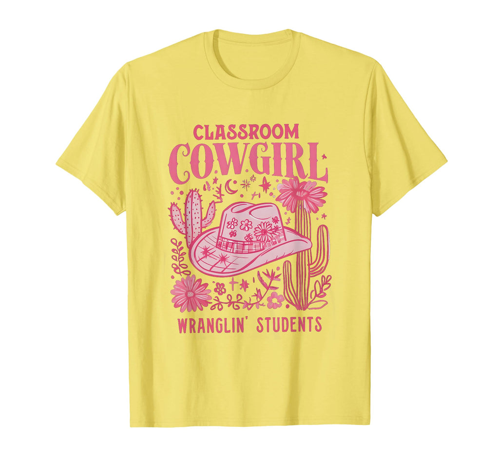 Classroom Cowgirl Wrangling Students T-Shirt - Minimalist Print Unisex - T-Shirt, Sweatshirt, Hoodie