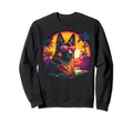 80S Synthwave German Shepherd Sweatshirt - Custom Art Print for Adults - T-Shirt, Sweatshirt, Hoodie