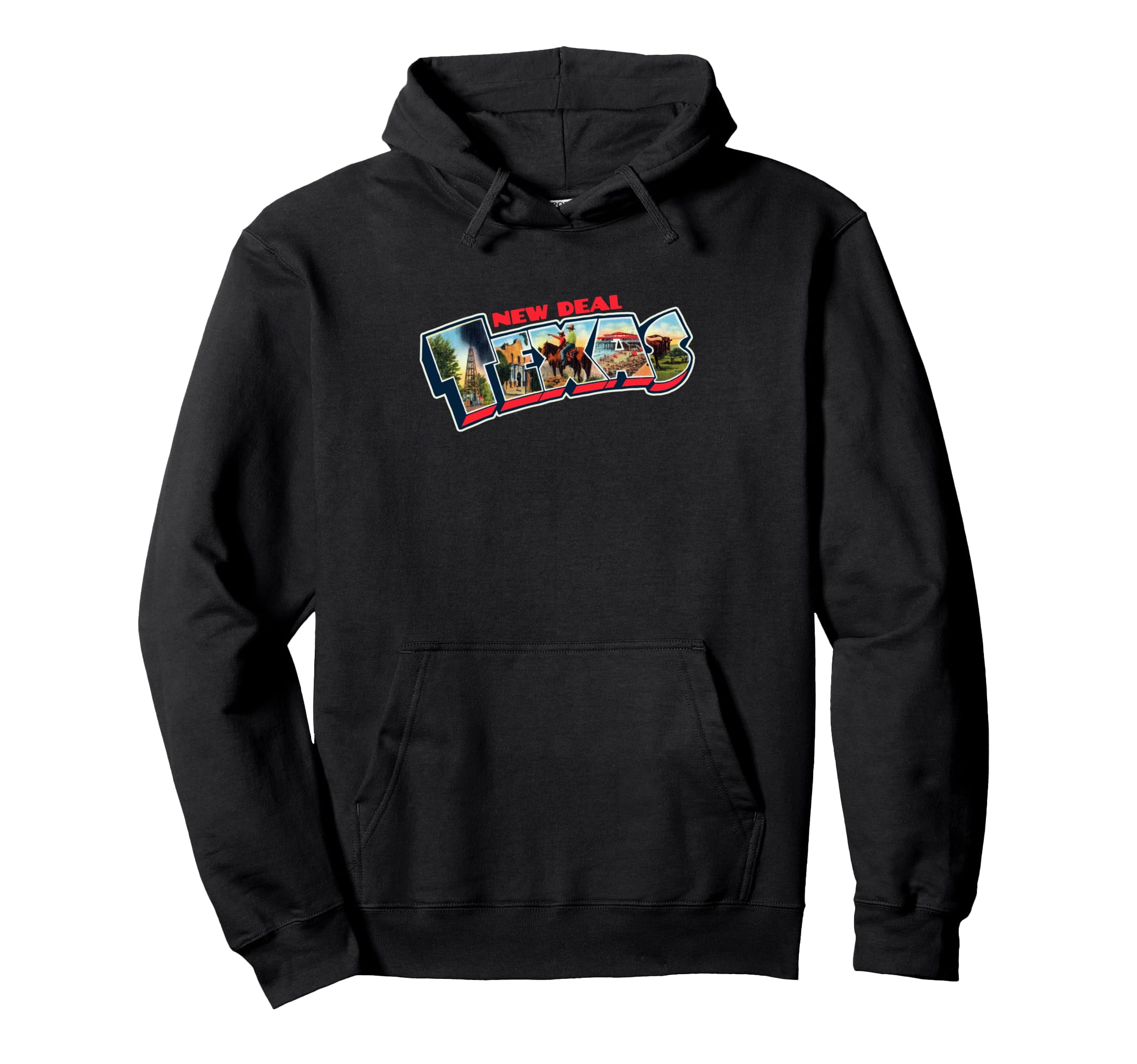 New Deal Texas Postcard Tpa Hoodie - Casual Everyday Wear for Adults - T-Shirt, Sweatshirt, Hoodie