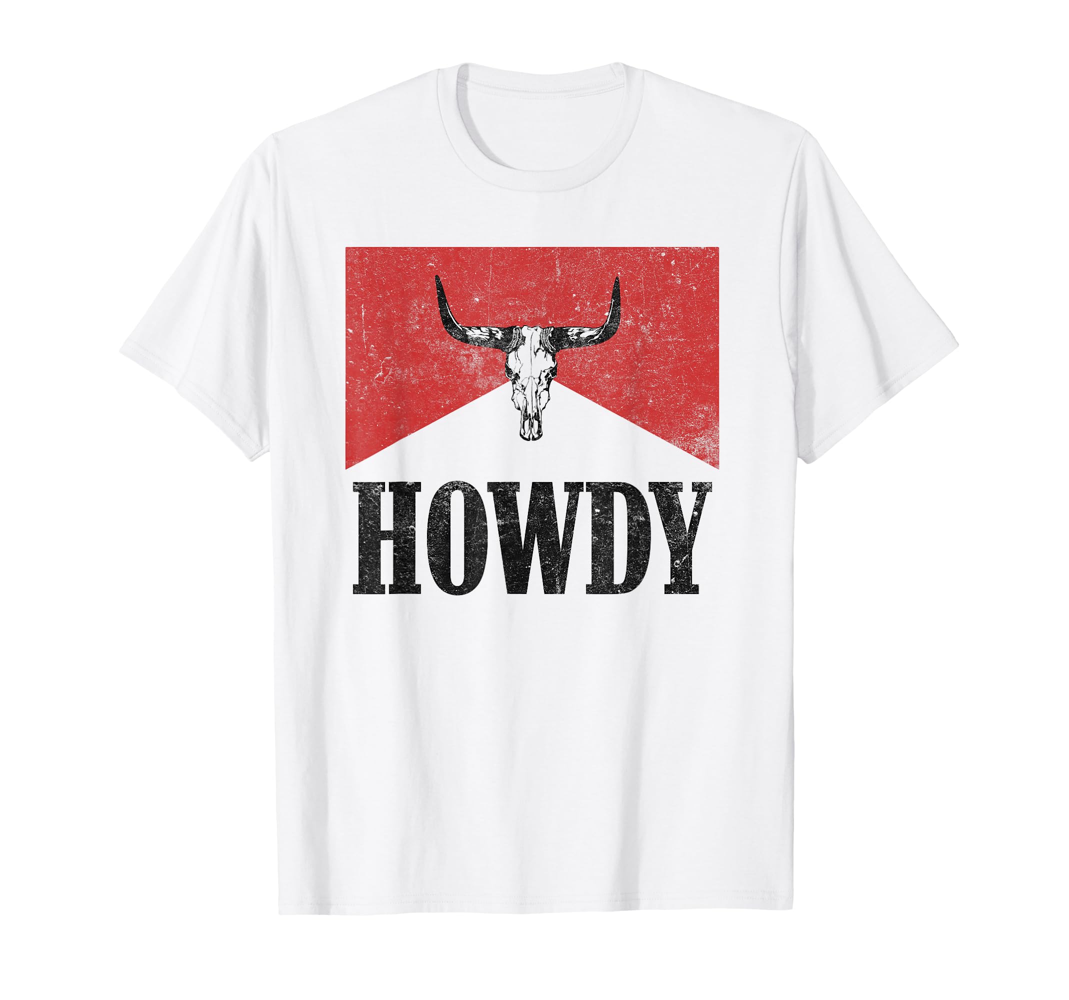 Bull Skull Hey There Howdy Western T-Shirt - Fun Novelty Design Unisex - T-Shirt, Sweatshirt, Hoodie