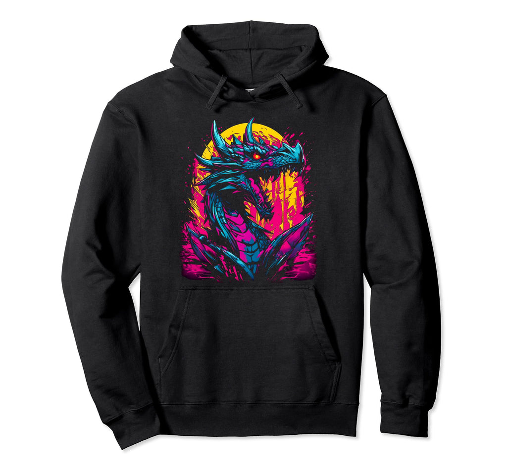 Cyberpunk Dragon Futuristic Anime Hoodie - Minimalist Print for Adults - T-Shirt, Sweatshirt, Hoodie