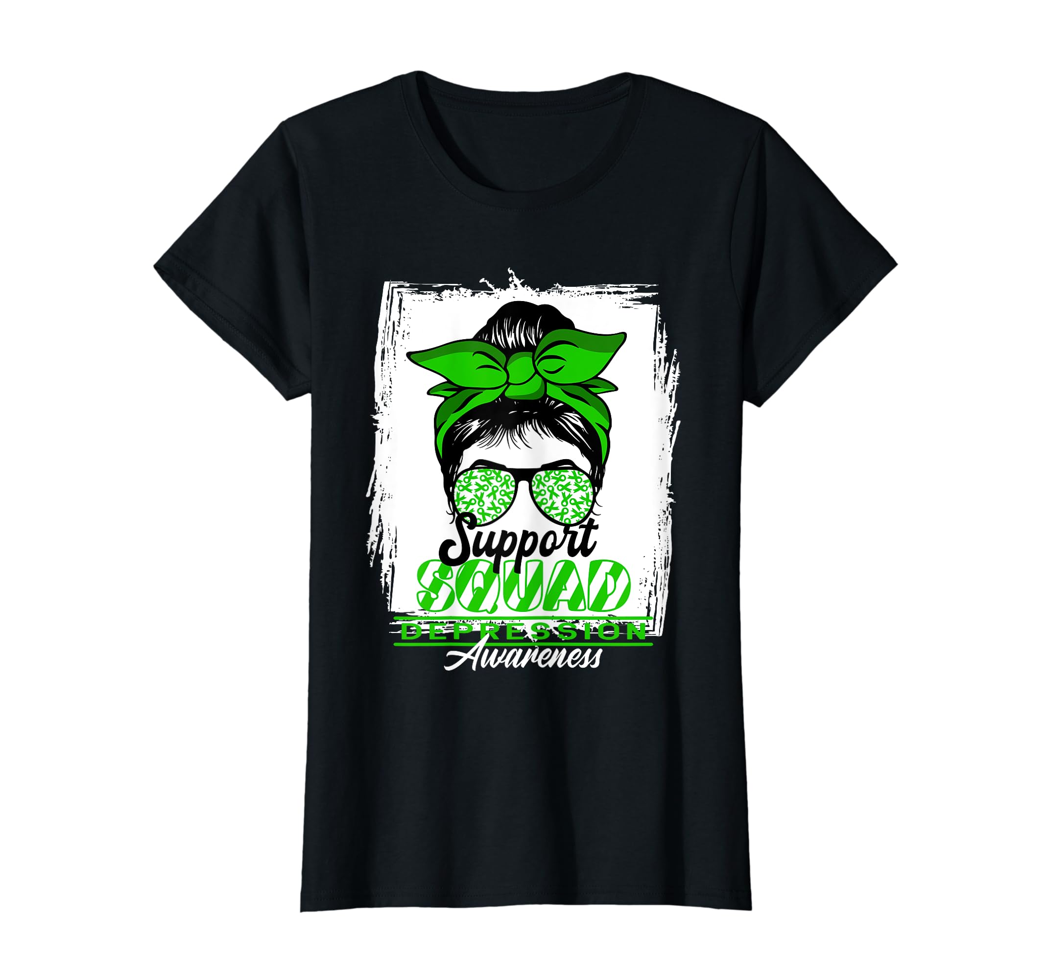 Womens Messy Bun Support Awareness T-Shirt - Aesthetic Graphic for Adults - T-Shirt, Sweatshirt, Hoodie