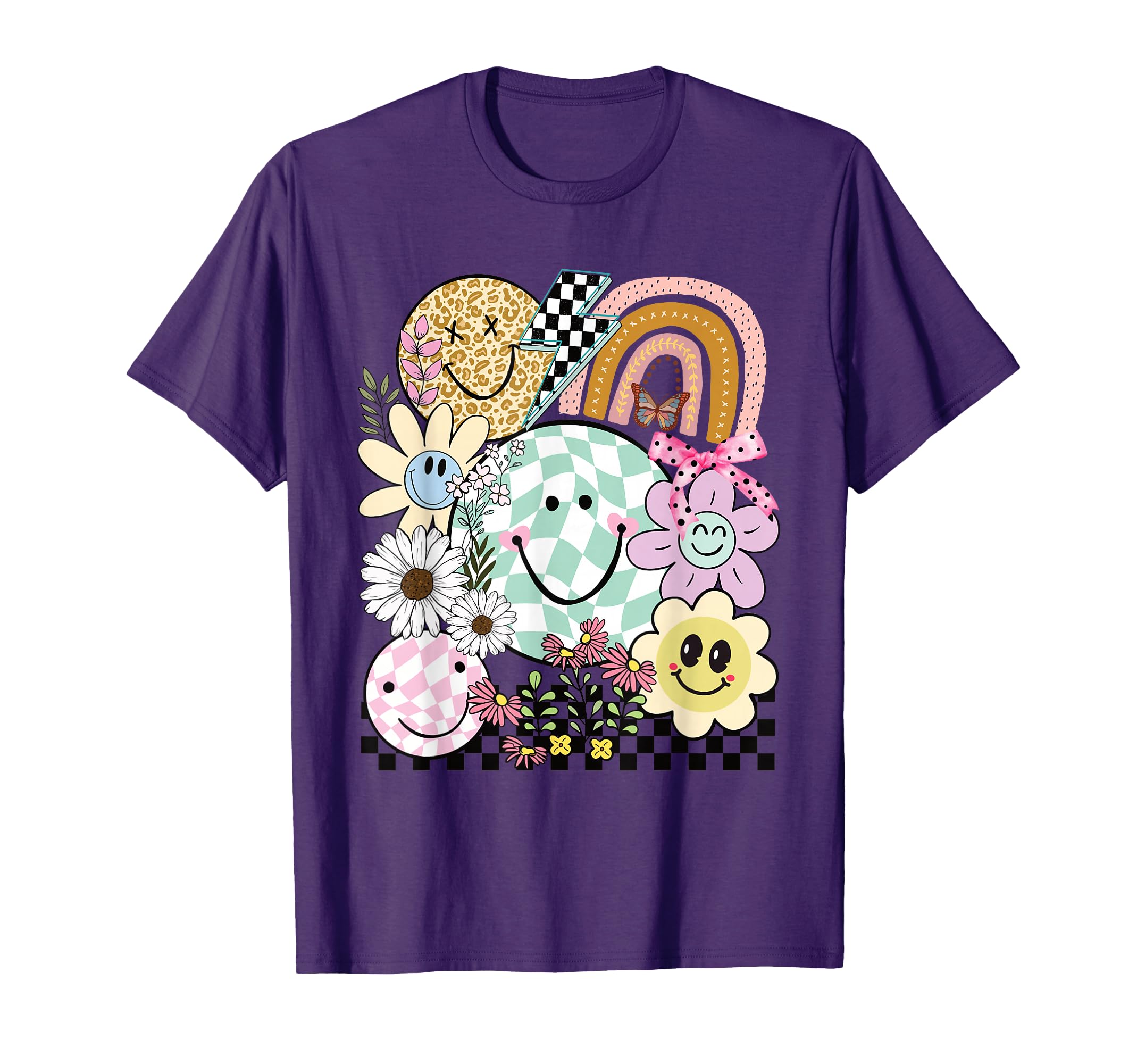 Funny Checkered Happy Smiling Smile Face T-Shirt - Custom Art Print Unisex - T-Shirt, Sweatshirt, Hoodie