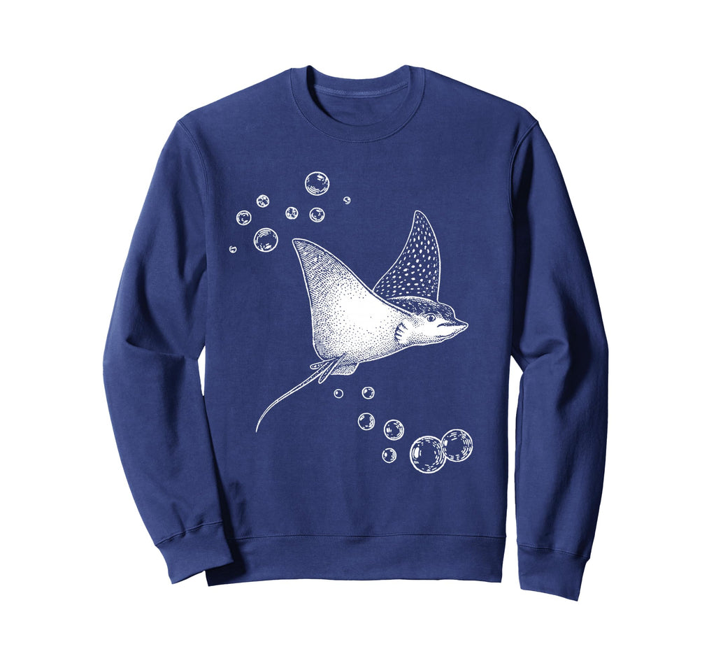Hand Drawn Spotted Eagle Ray Sweatshirt - Fun Novelty Design Unisex - T-Shirt, Sweatshirt, Hoodie