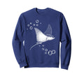 Hand Drawn Spotted Eagle Ray Sweatshirt - Fun Novelty Design Unisex - T-Shirt, Sweatshirt, Hoodie