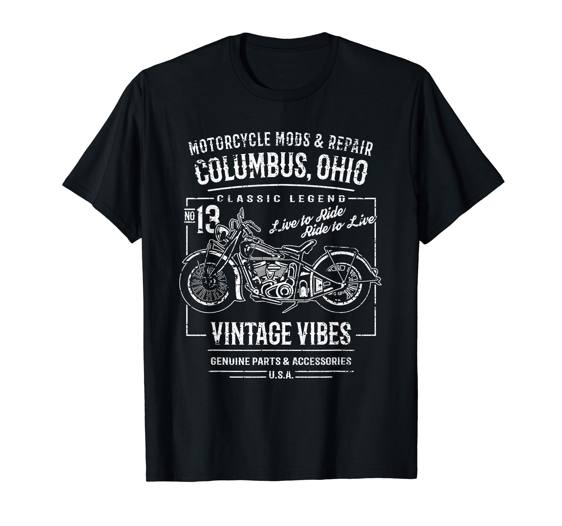 Columbus Oh Usa Distressed Motorcycle T-Shirt - Streetwear Style Unisex - T-Shirt, Sweatshirt, Hoodie