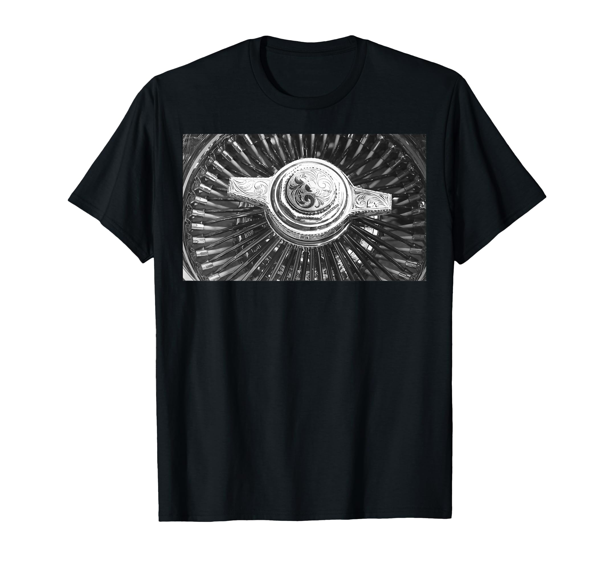 100 Spoke Wire Wheel Engraved 2 Bar T-Shirt - Graphic Print Men Women - T-Shirt, Sweatshirt, Hoodie