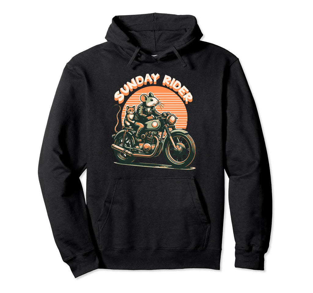 Sunday Rider Motorcycle Biker Hoodie - Casual Everyday Wear Unisex - T-Shirt, Sweatshirt, Hoodie
