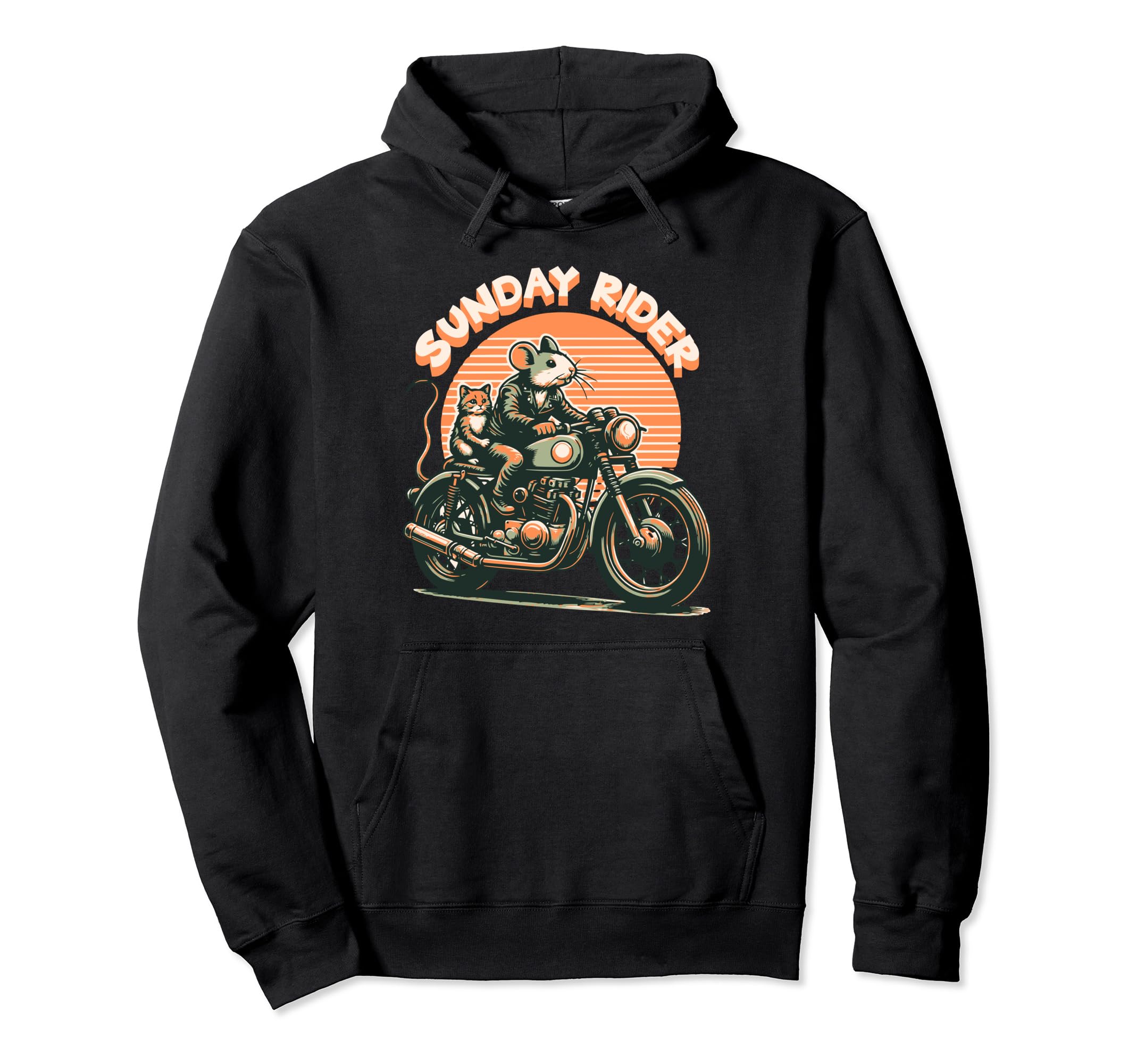 Sunday Rider Motorcycle Biker Hoodie - Casual Everyday Wear Unisex - T-Shirt, Sweatshirt, Hoodie