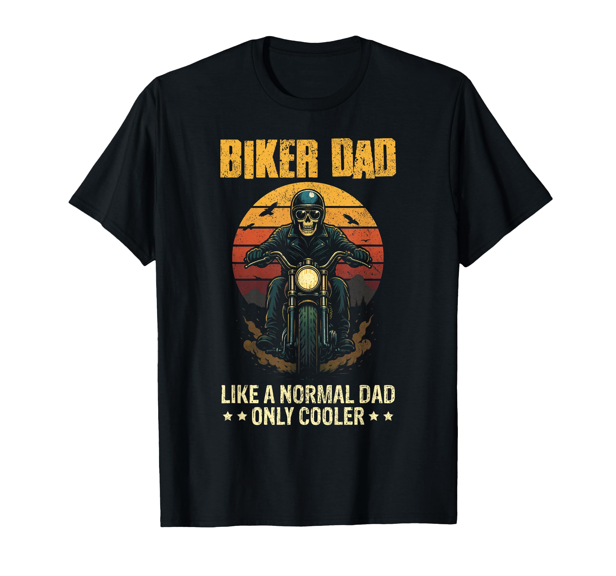 Biker Dad Fathers Day Skeleton T-Shirt - Graphic Print for Adults - T-Shirt, Sweatshirt, Hoodie