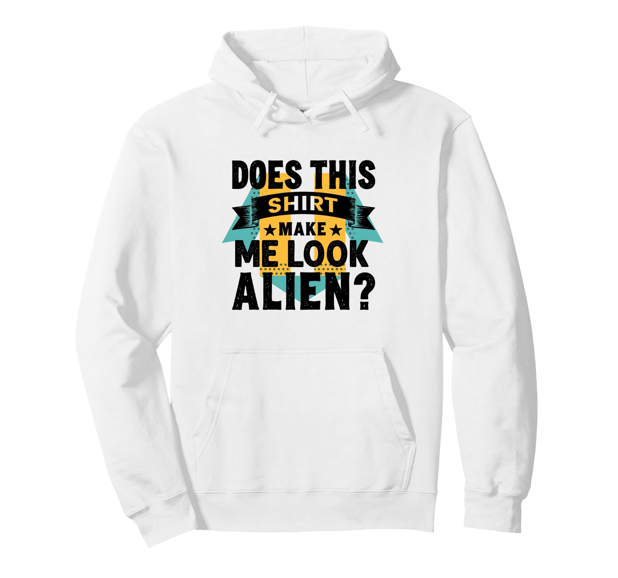 Funny Alien Question Typography Ribbon Hoodie - Streetwear Style for Adults - T-Shirt, Sweatshirt, Hoodie