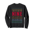 Nine 9Th Birthday Layered Text Sweatshirt - Casual Everyday Wear Men Women - T-Shirt, Sweatshirt, Hoodie