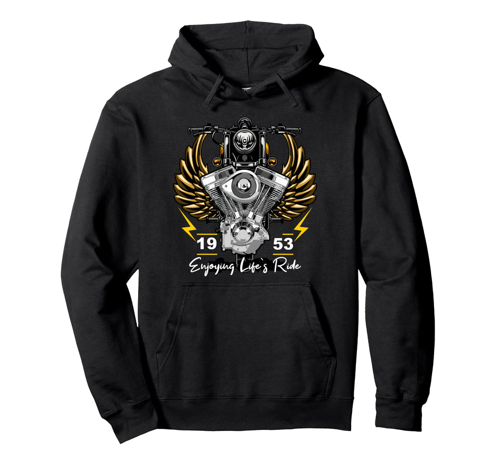 Enjoying Lifes Ride Motorcycle 1953 Hoodie - Aesthetic Graphic for Adults - T-Shirt, Sweatshirt, Hoodie