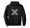 Bold Letter Gray X Outline Alphabet Hoodie - Streetwear Style Men Women - T-Shirt, Sweatshirt, Hoodie