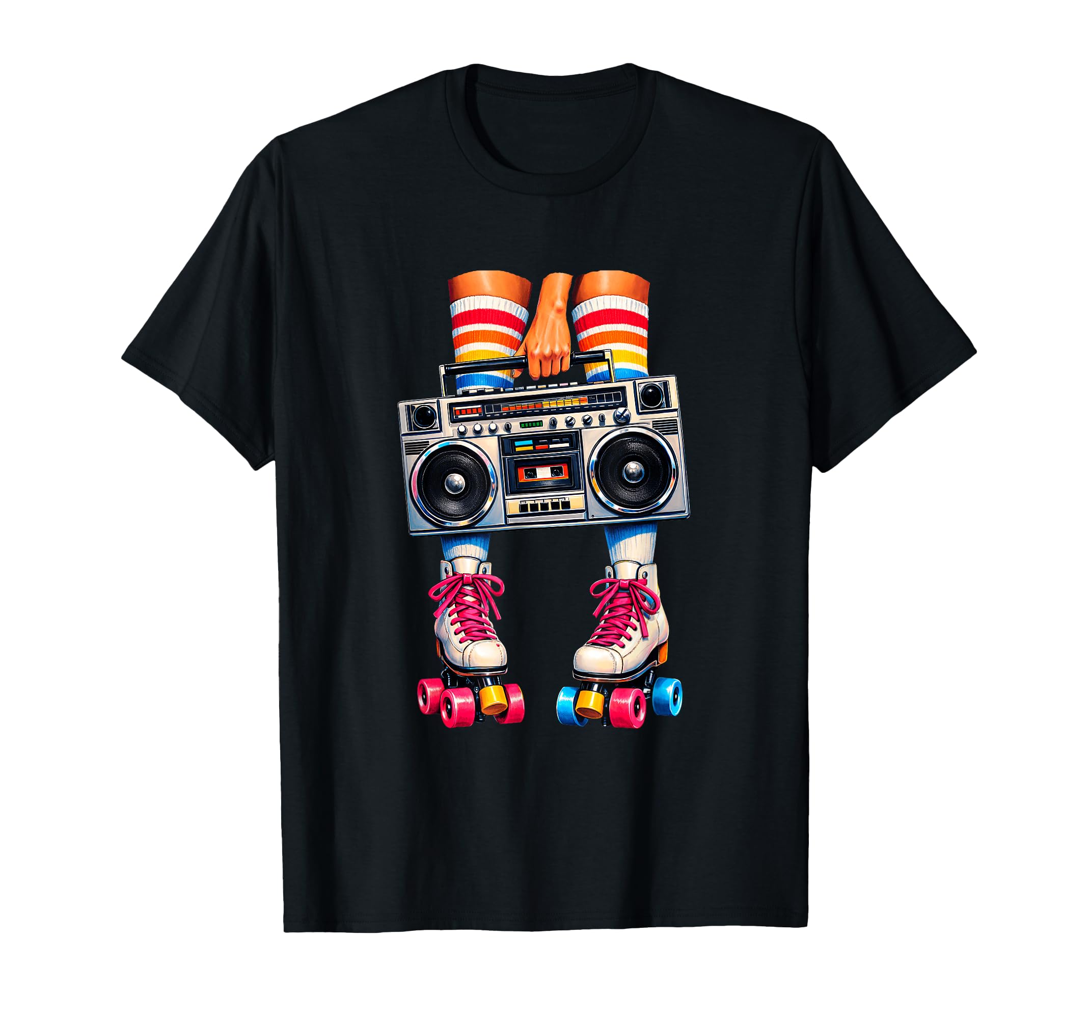 Rollerskates Boombox 80S Great T-Shirt - Casual Everyday Wear for Adults - T-Shirt, Sweatshirt, Hoodie