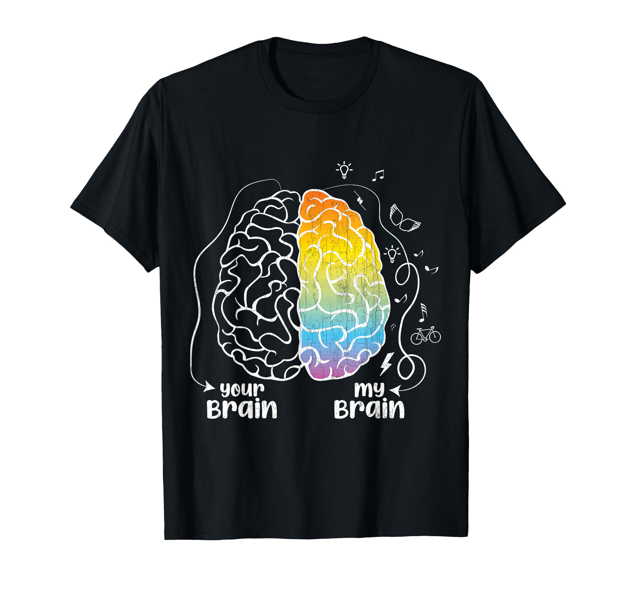 Your Brain My Brain Adhd Awareness Orange T-Shirt - Graphic Print Unisex - T-Shirt, Sweatshirt, Hoodie