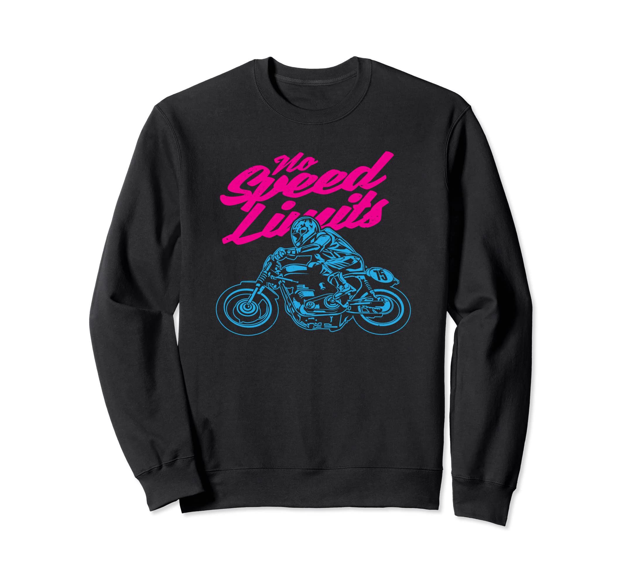 No Speed Limits Motorcycle Race Sweatshirt - Graphic Print for Adults - T-Shirt, Sweatshirt, Hoodie
