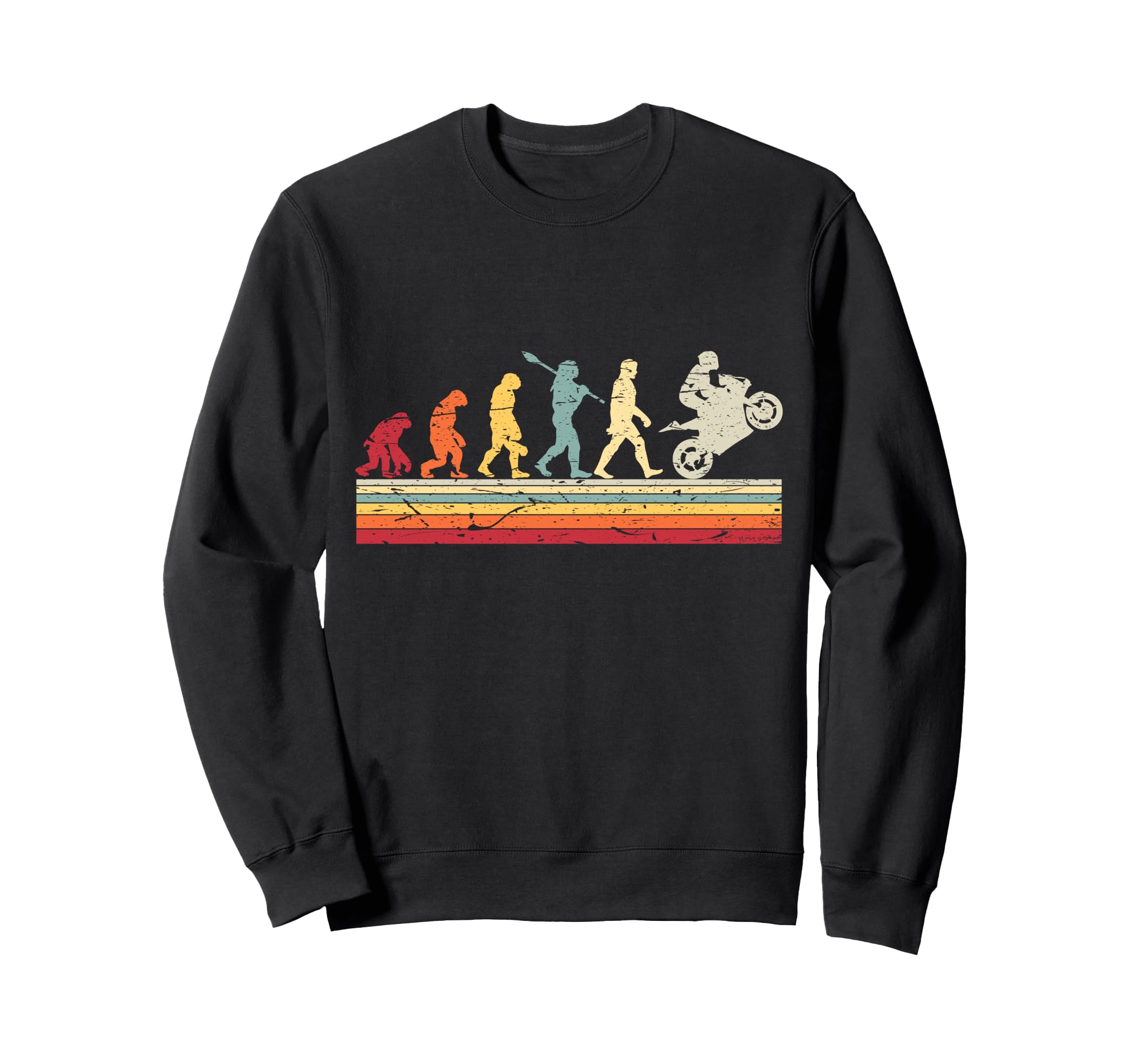 Motorcycle Evolution Human Biker Sweatshirt - Graphic Print Men Women - T-Shirt, Sweatshirt, Hoodie