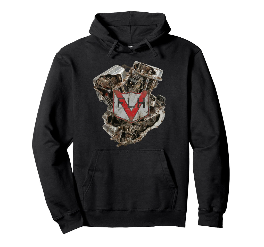Flh V Twin Engine Motorcycle Hoodie - Aesthetic Graphic for Adults - T-Shirt, Sweatshirt, Hoodie