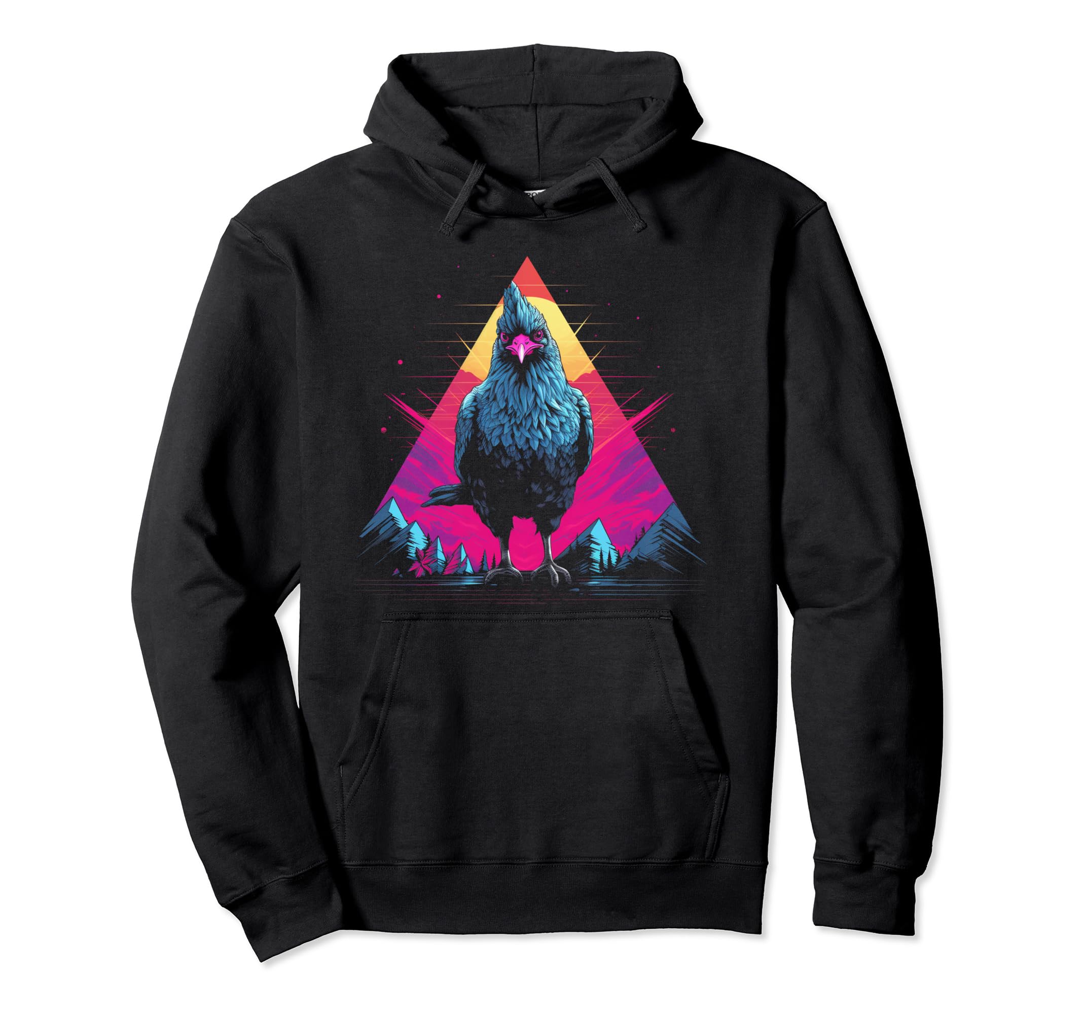 Chicken Vaporwave Retrowave Aesthetic Hoodie - Graphic Print for Adults - T-Shirt, Sweatshirt, Hoodie