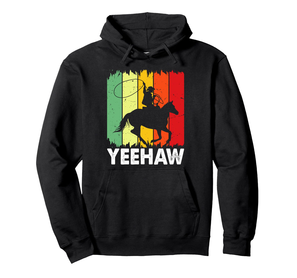 Horse Riding Yeehaw Rodeo Cowboy Hoodie - Aesthetic Graphic for Adults - T-Shirt, Sweatshirt, Hoodie