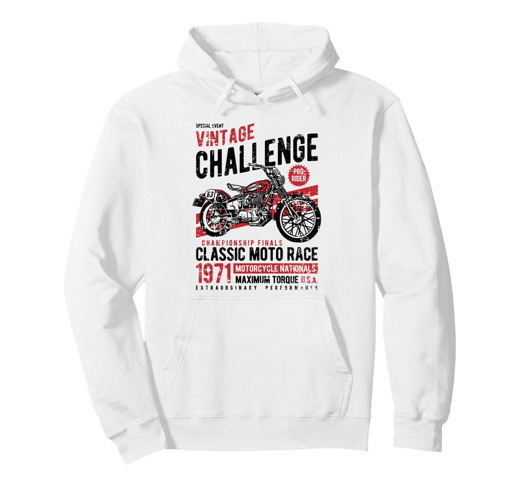 Challenge Motorcycle Race Distressed Hoodie - Trendy Graphic for Adults - T-Shirt, Sweatshirt, Hoodie