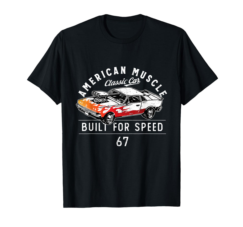 Custom Car American Muscle Car Flame T-Shirt - Graphic Print for Adults - T-Shirt, Sweatshirt, Hoodie