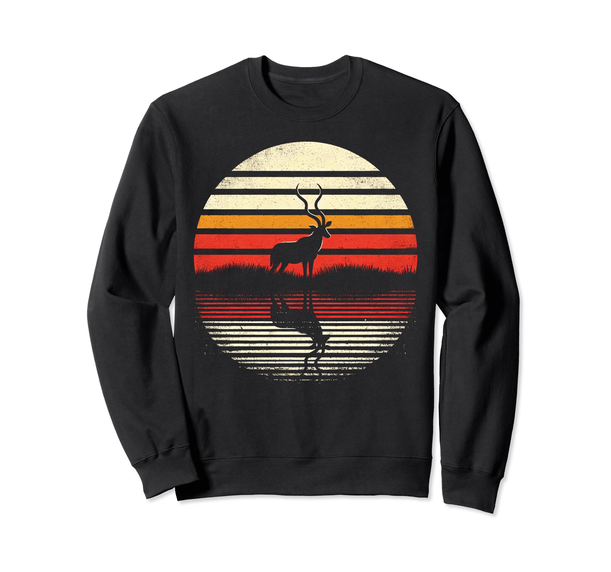 Deer Sunset Safari 70S Sweatshirt - Custom Art Print for Adults - T-Shirt, Sweatshirt, Hoodie