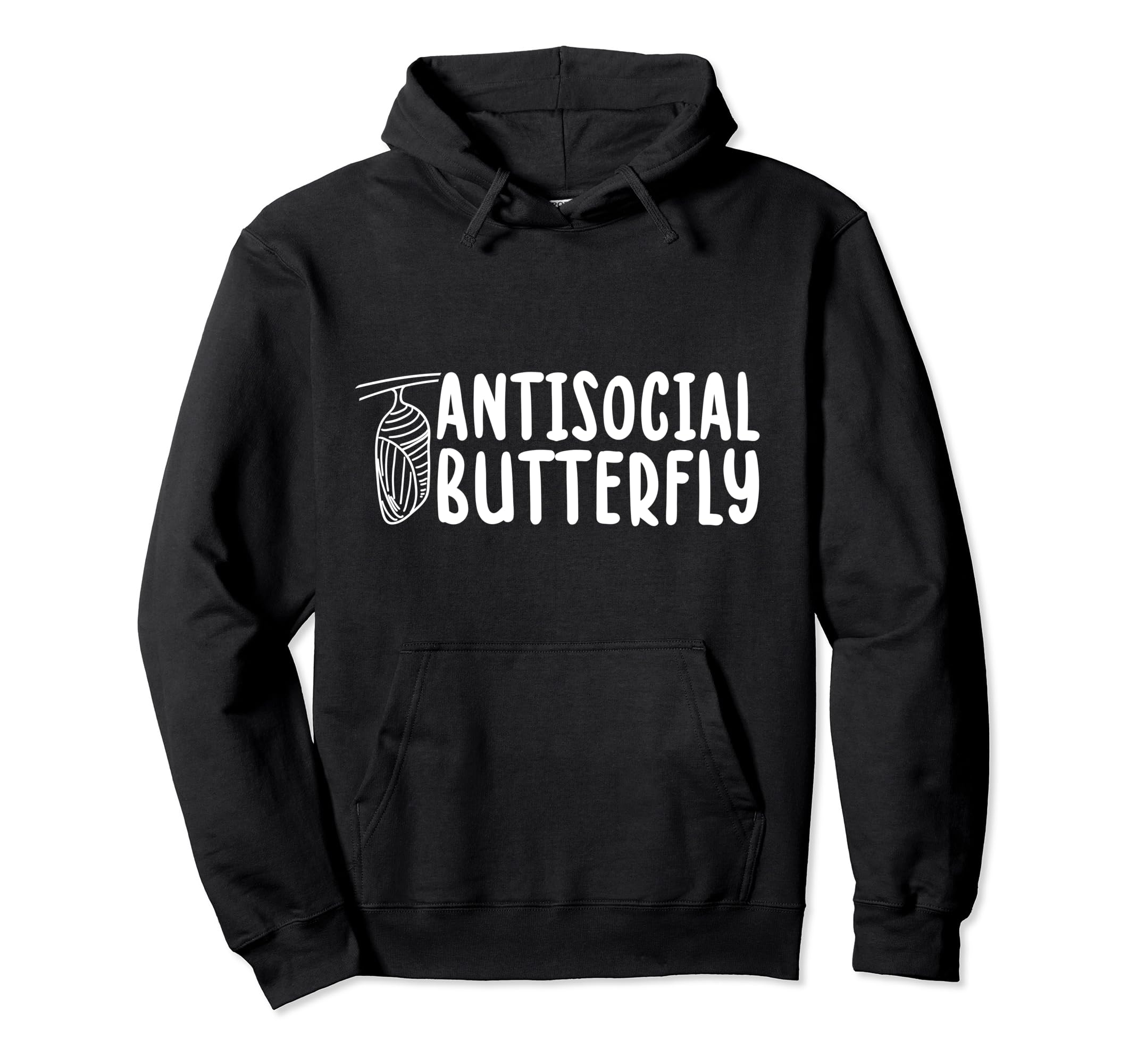 Antisocial Butterfly Funny Introvert Hoodie - Streetwear Style Unisex - T-Shirt, Sweatshirt, Hoodie