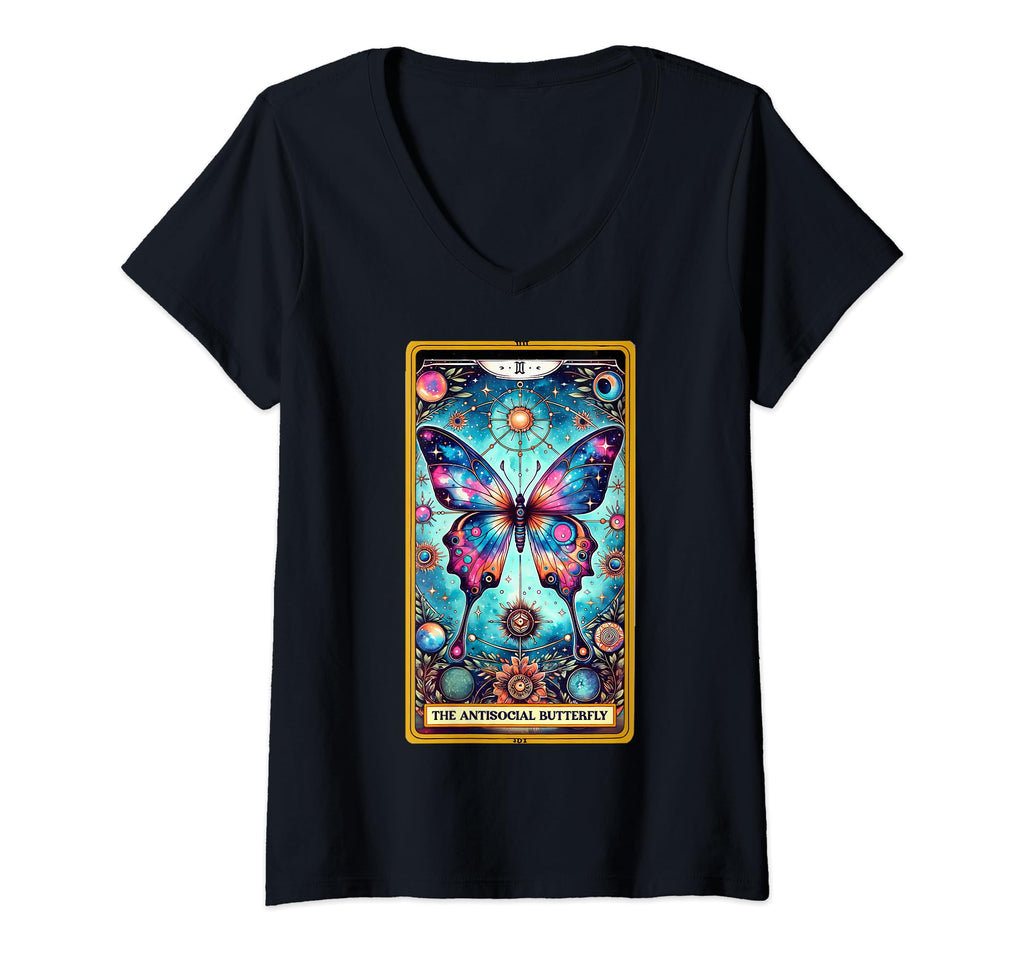 Womens Anti Social Butterfly Tarot Card T-Shirt - Minimalist Print Unisex - T-Shirt, Sweatshirt, Hoodie