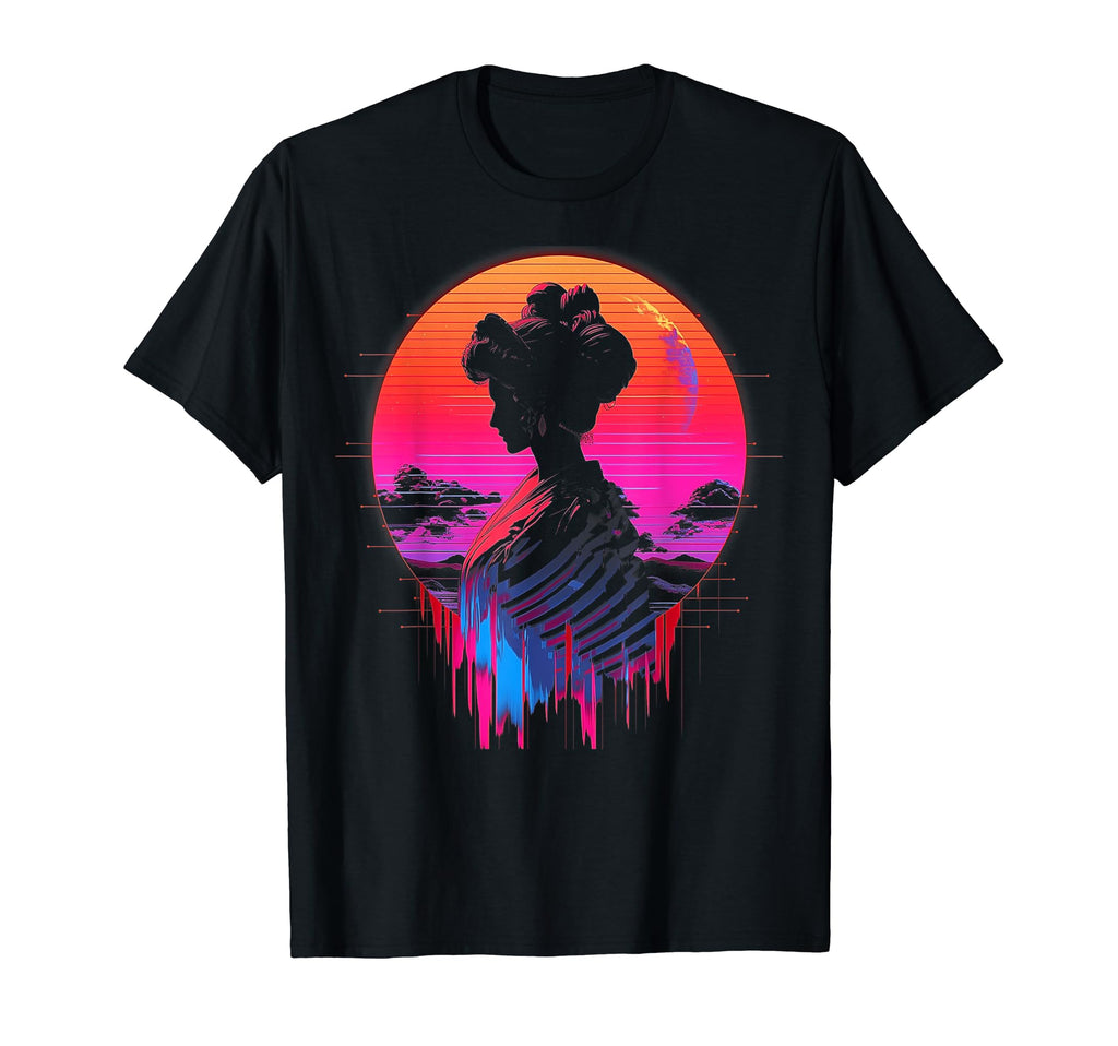Vaporwave Geisha 80S Synthwave 5 T-Shirt - Trendy Graphic Men Women - T-Shirt, Sweatshirt, Hoodie