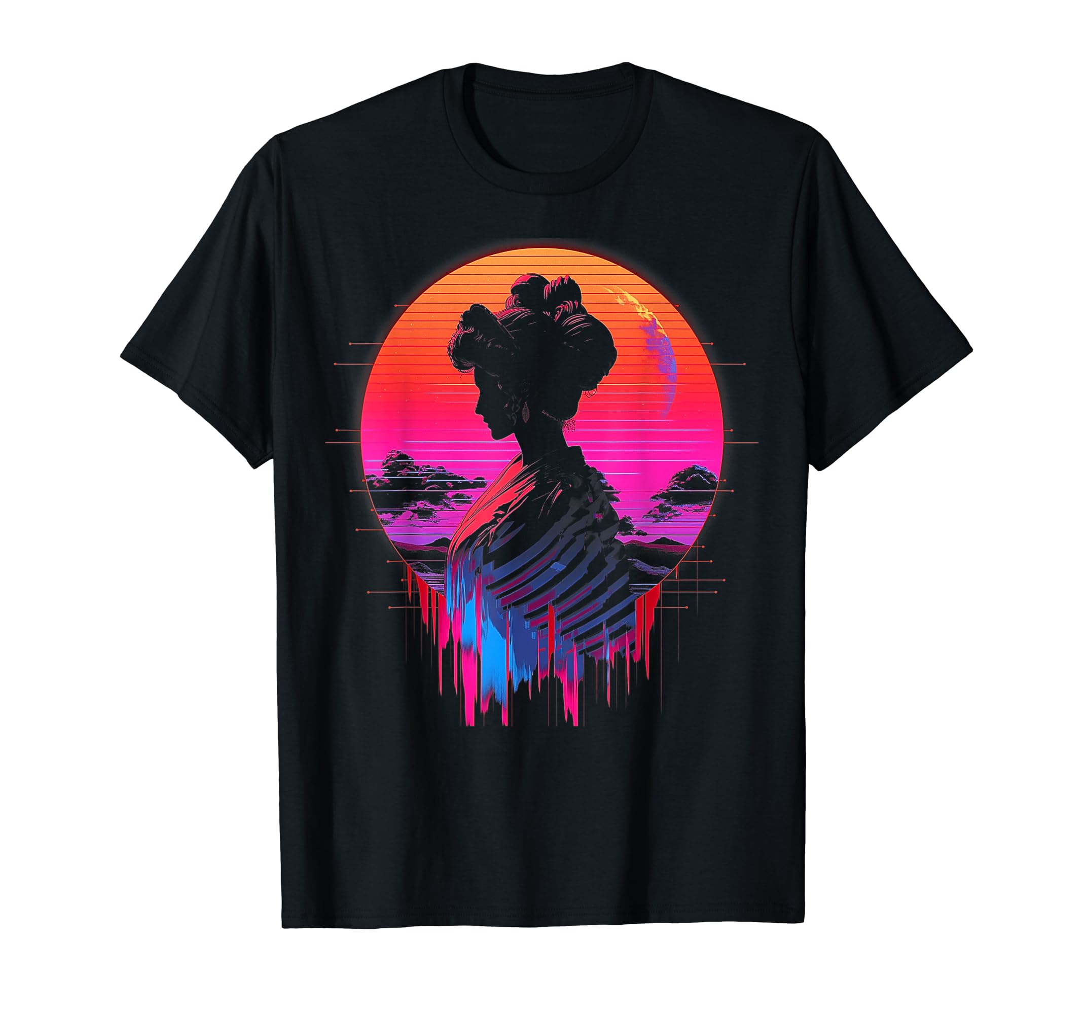 Vaporwave Geisha 80S Synthwave 5 T-Shirt - Trendy Graphic Men Women - T-Shirt, Sweatshirt, Hoodie