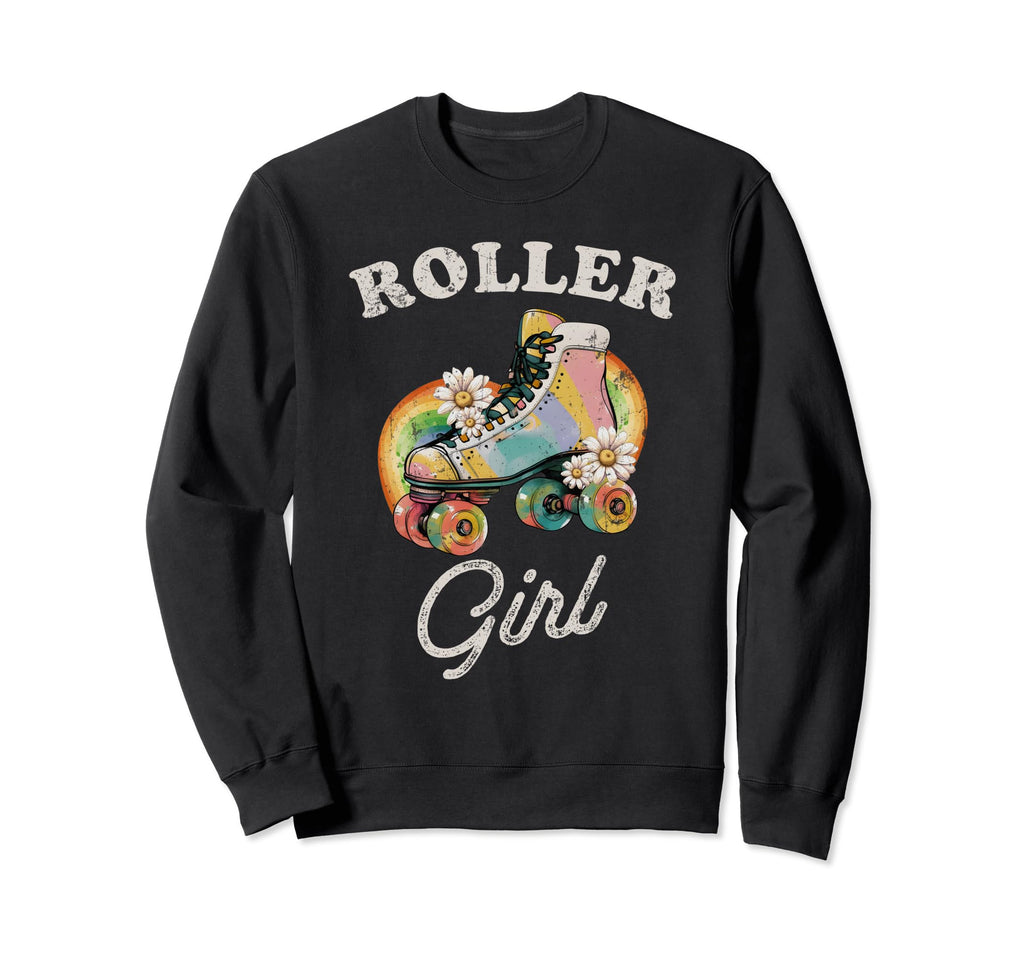 Roller Skating 70S 80S Distressed Sweatshirt - Novelty Apparel Unisex - T-Shirt, Sweatshirt, Hoodie