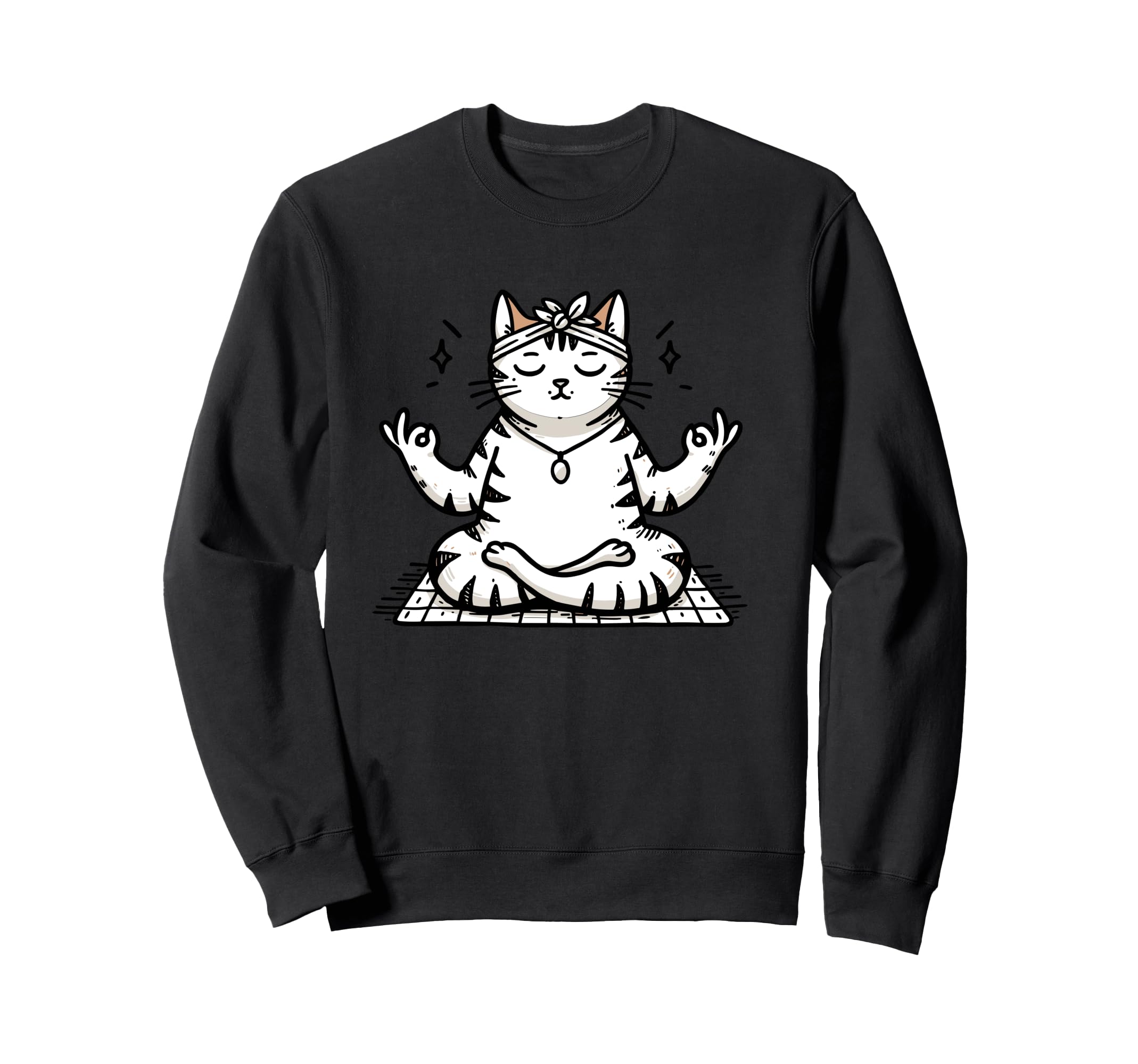 Meditation Cat Yoga Pose Sweatshirt - Aesthetic Graphic for Adults - T-Shirt, Sweatshirt, Hoodie