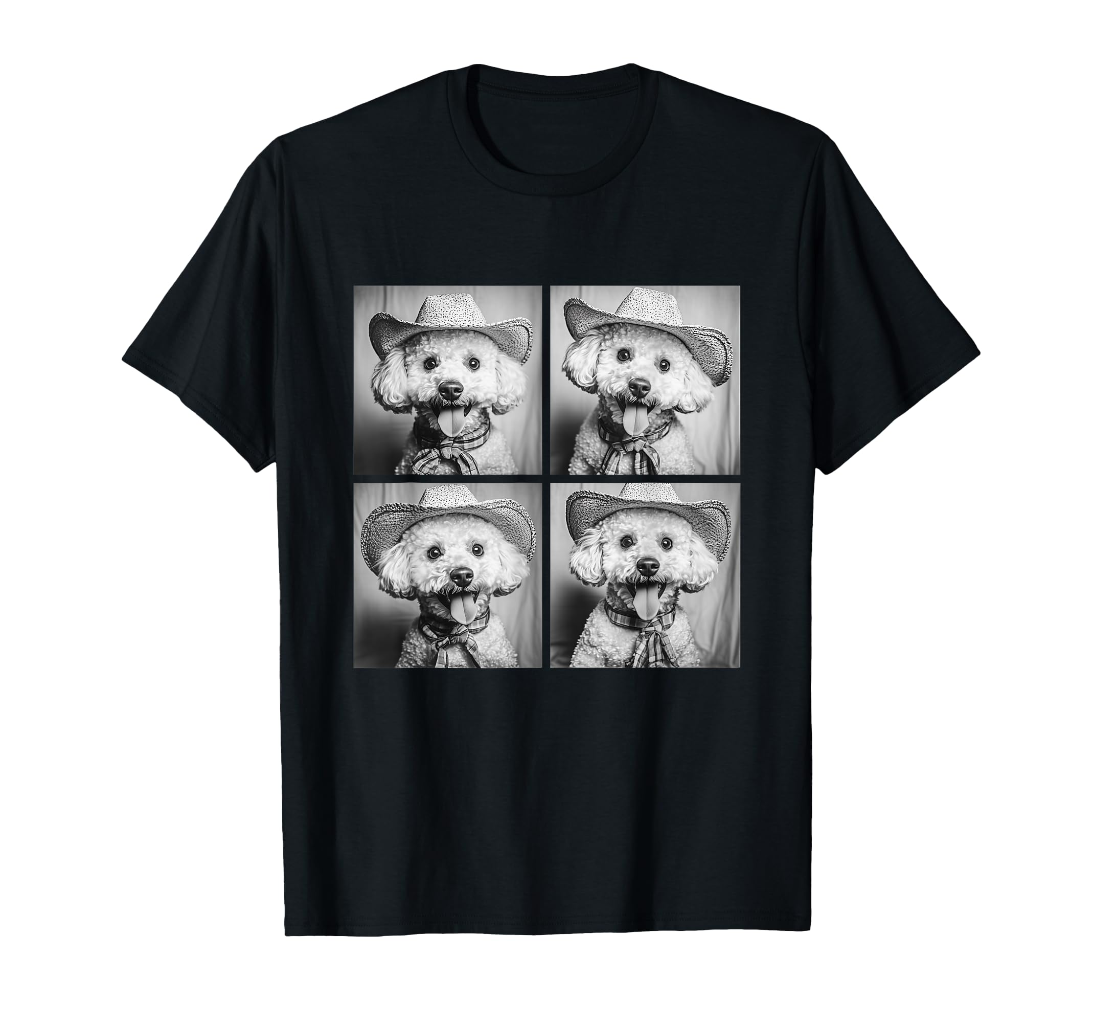 Western White Poodles Funny Cowboy T-Shirt - Aesthetic Graphic for Adults - T-Shirt, Sweatshirt, Hoodie