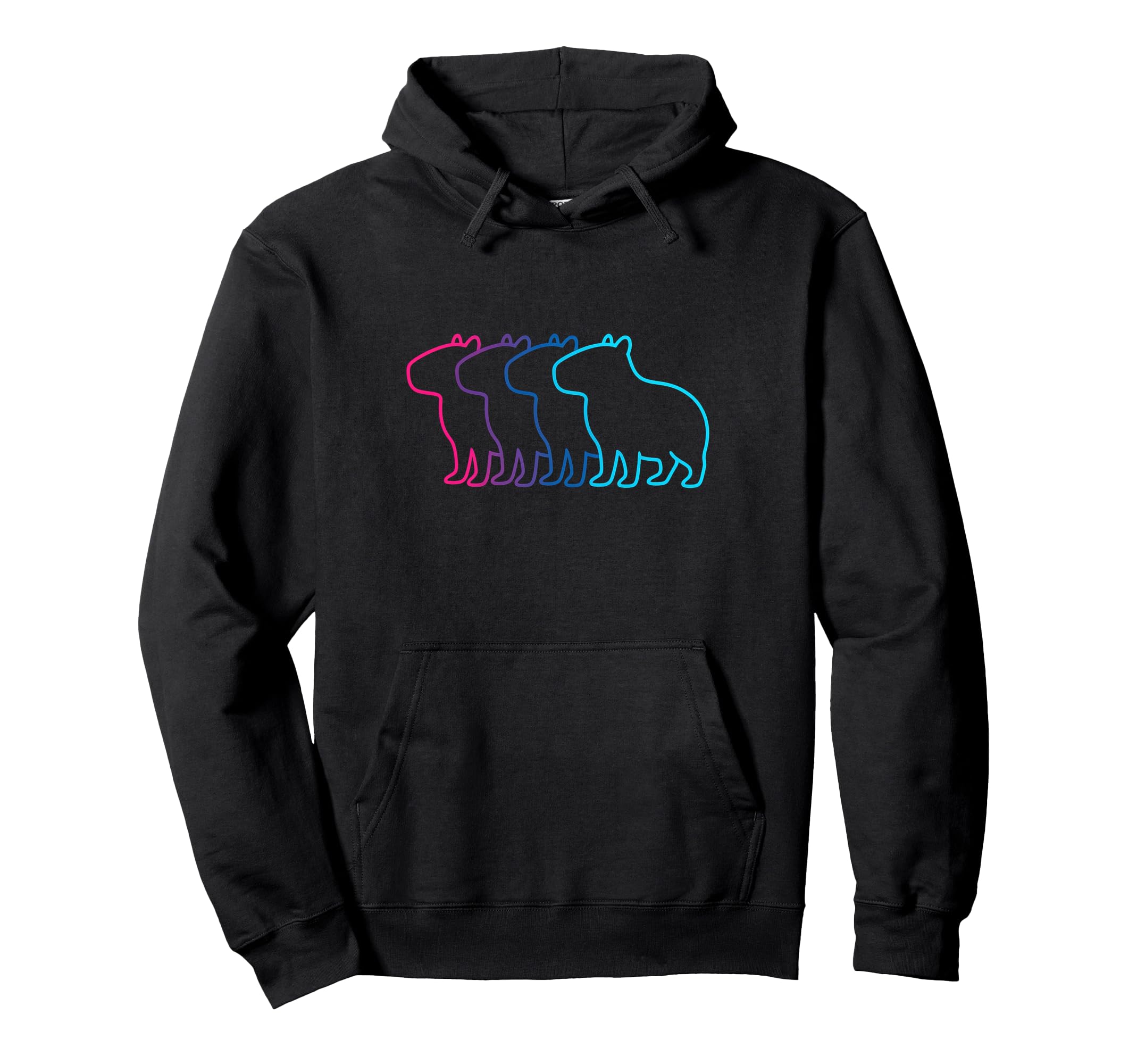Capybara Silhouette Synthwave Aesthetic Hoodie - Graphic Print for Adults - T-Shirt, Sweatshirt, Hoodie