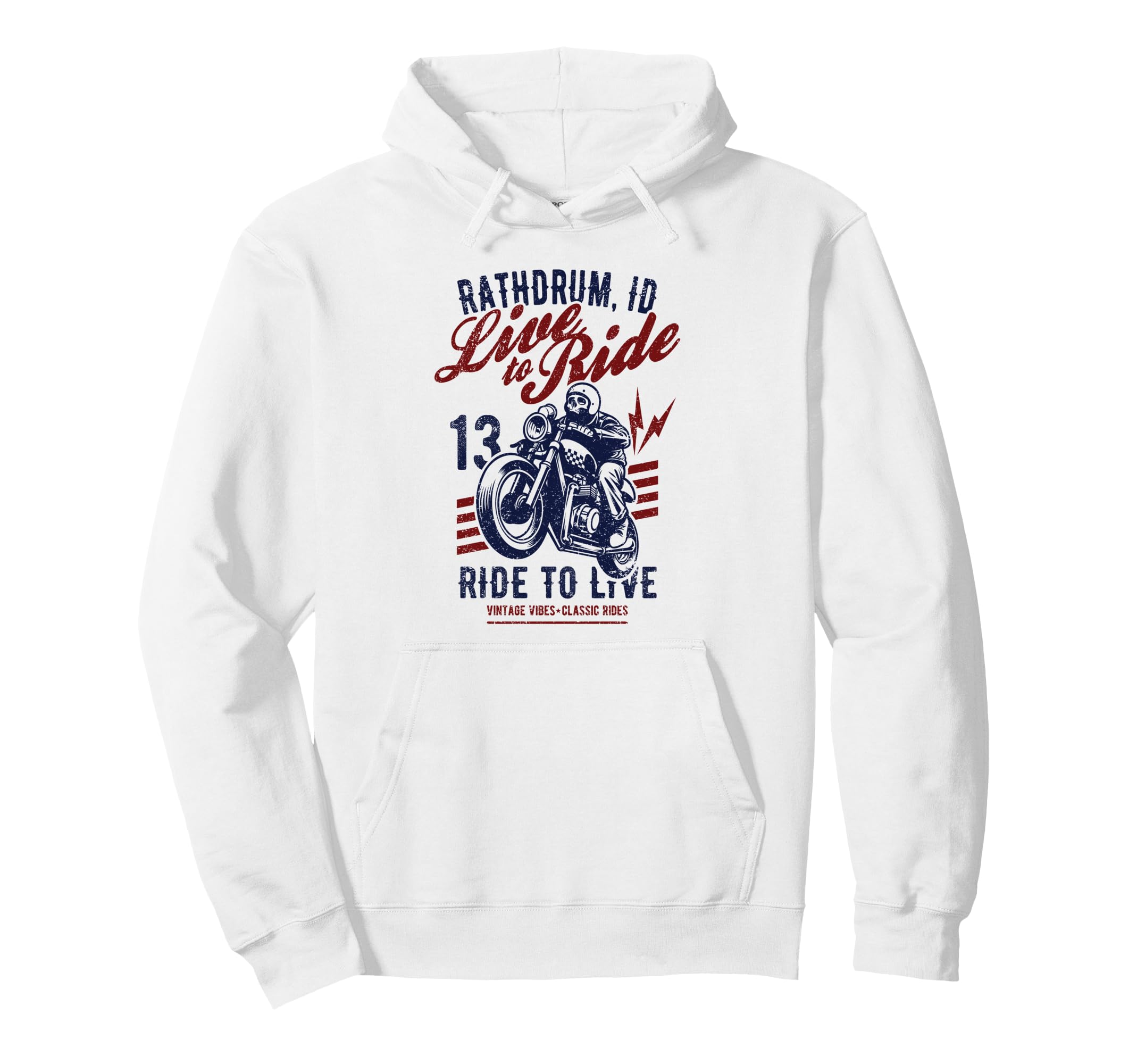 Rathdrum Idaho Motorcycle Skull Rider Hoodie - Aesthetic Graphic Unisex - T-Shirt, Sweatshirt, Hoodie