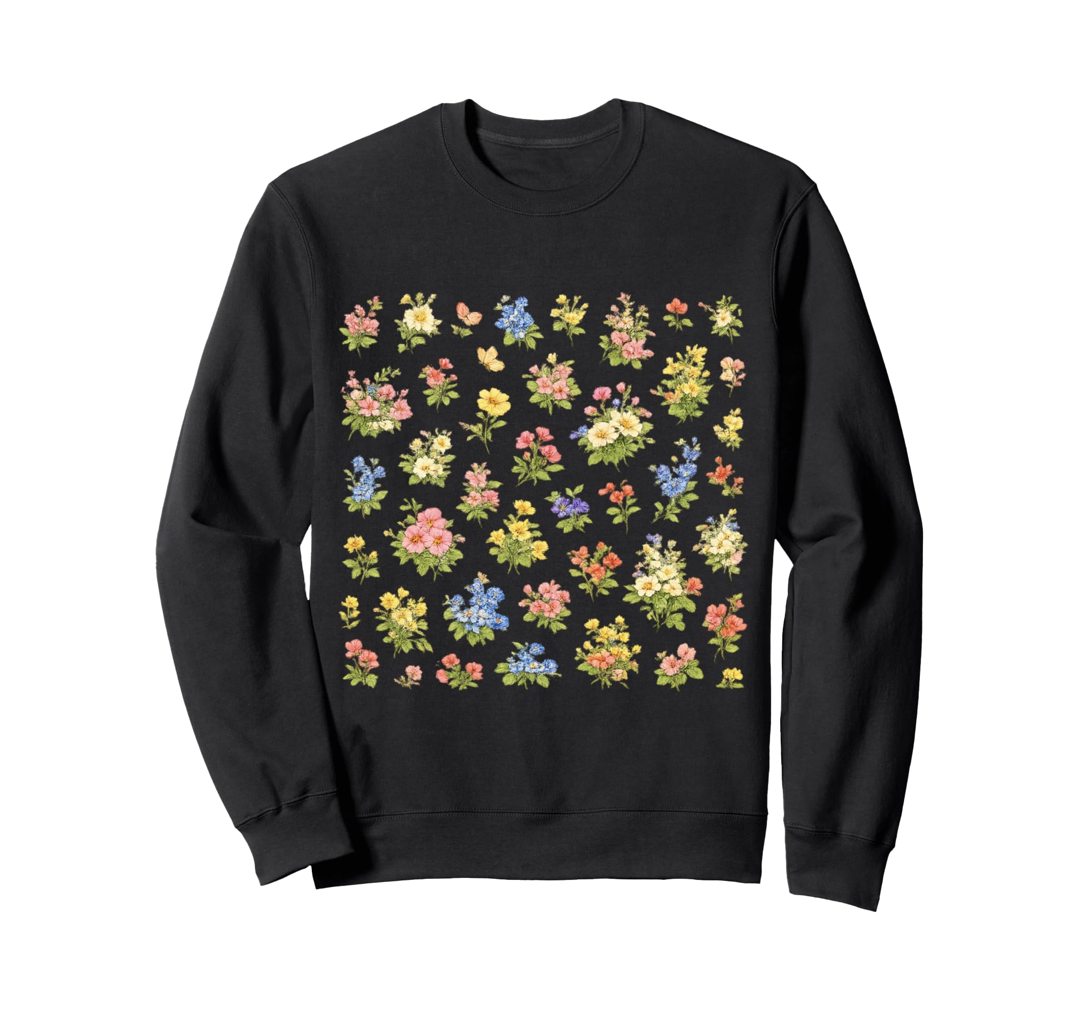Floral Illustration Sweatshirt - Minimalist Print Unisex - T-Shirt, Sweatshirt, Hoodie