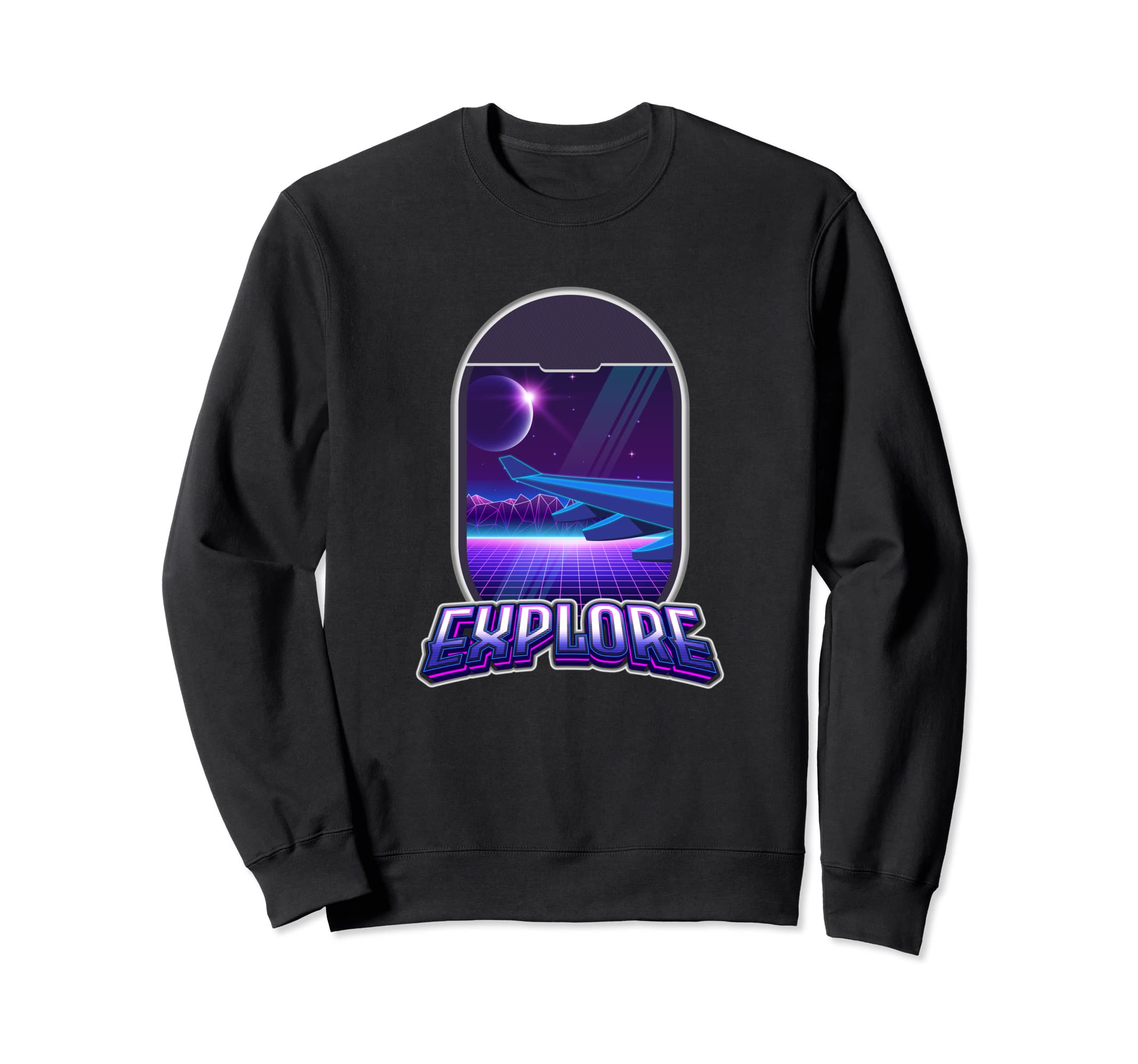 Explore Synthwave 80S Travel Sweatshirt - Novelty Apparel Men Women - T-Shirt, Sweatshirt, Hoodie