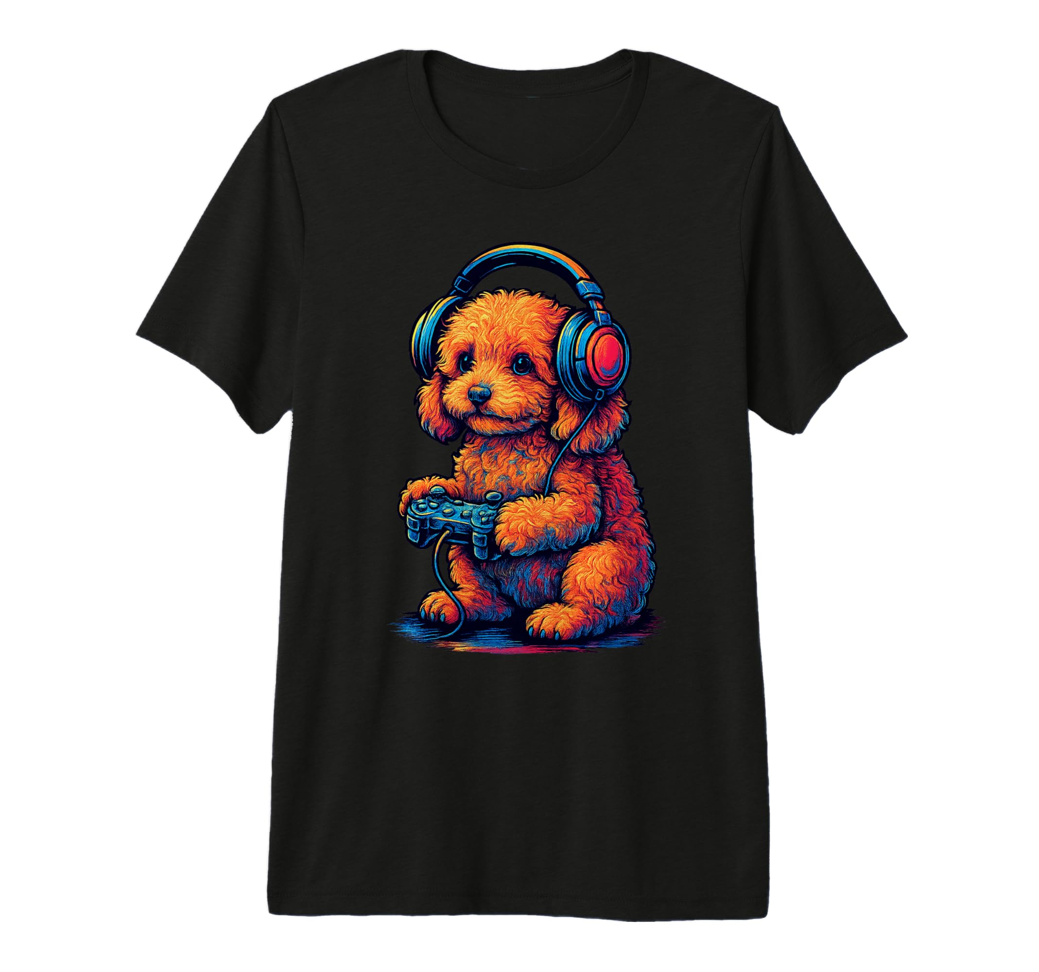 Toy Poodle Gamer Gaming Dog Lover Tri T-Shirt - Graphic Print for Adults - T-Shirt, Sweatshirt, Hoodie