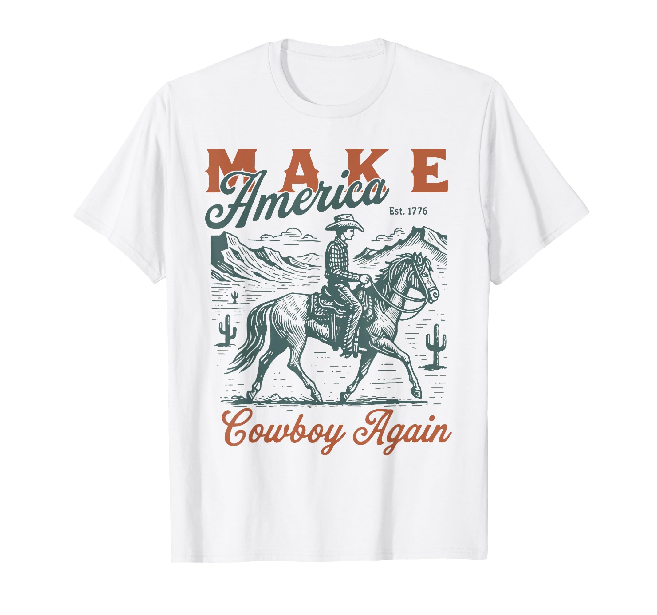Make America Cowboy Again Western T-Shirt - Aesthetic Graphic for Adults - T-Shirt, Sweatshirt, Hoodie