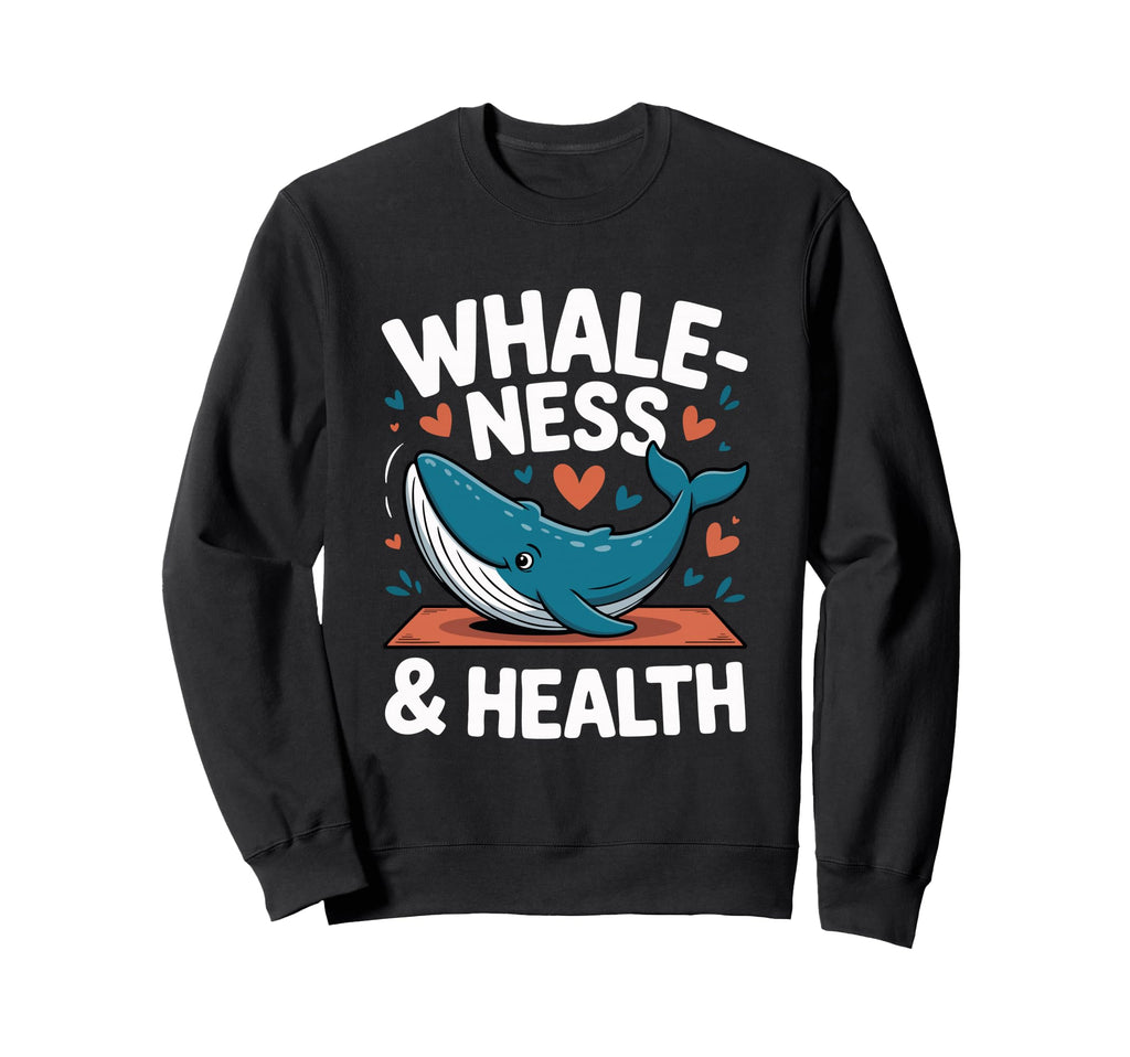 Whaleness And Health Whale Yoga Sweatshirt - Custom Art Print Men Women - T-Shirt, Sweatshirt, Hoodie
