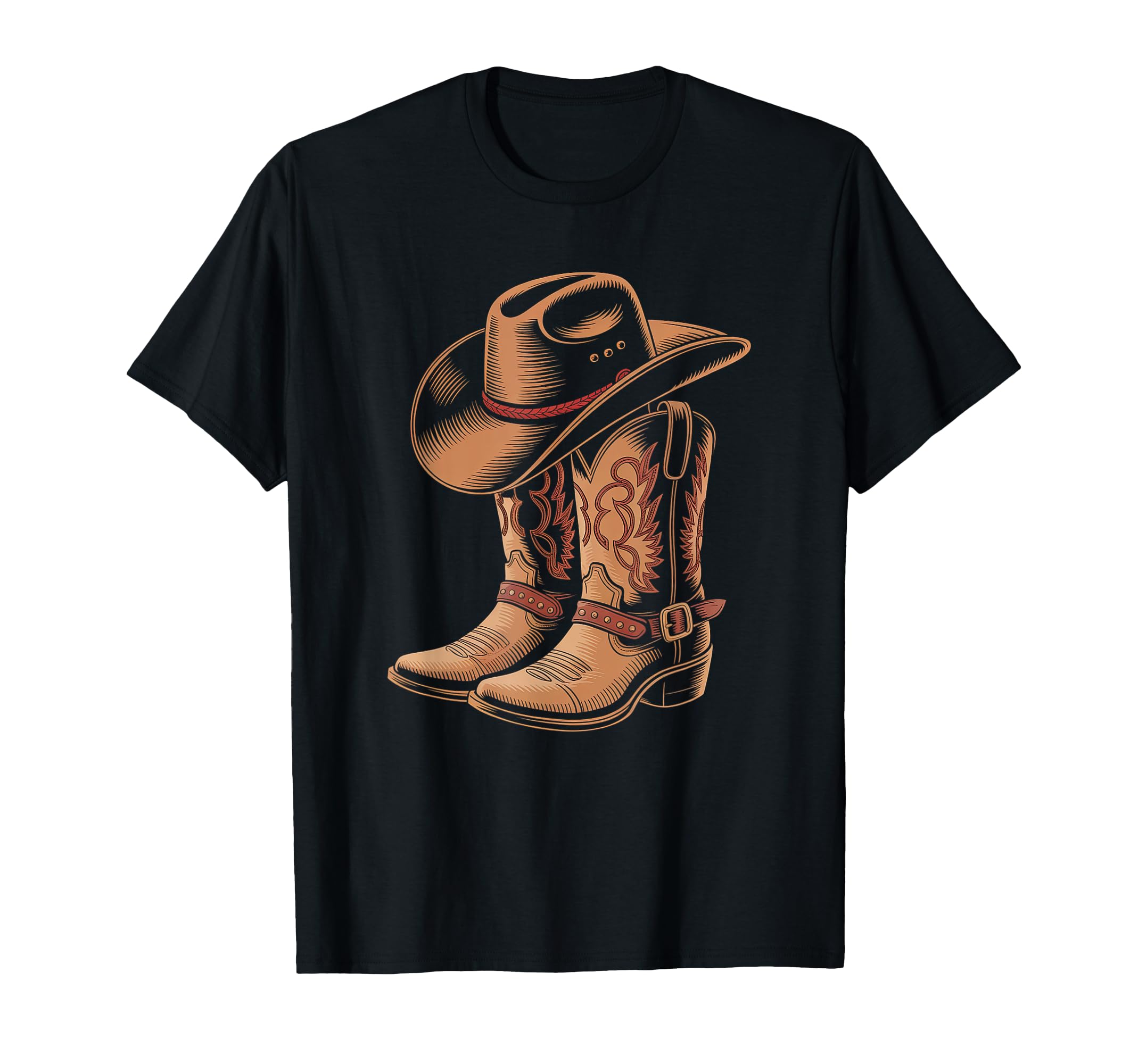 Cowboy Boots Western Country Cowgirl T-Shirt - Minimalist Print Unisex - T-Shirt, Sweatshirt, Hoodie