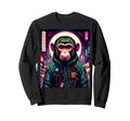 Vaporwave Monkey 80S Synthwave Sweatshirt - Trendy Graphic Unisex - T-Shirt, Sweatshirt, Hoodie