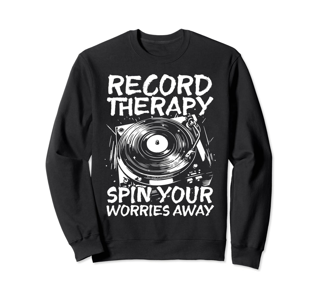 Vinyl Collecting Record Player Sweatshirt - Minimalist Print Men Women - T-Shirt, Sweatshirt, Hoodie