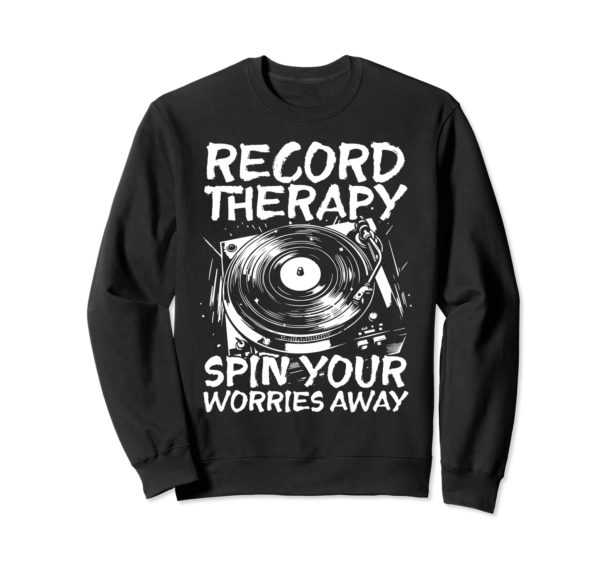 Vinyl Collecting Record Player Sweatshirt - Minimalist Print Men Women - T-Shirt, Sweatshirt, Hoodie