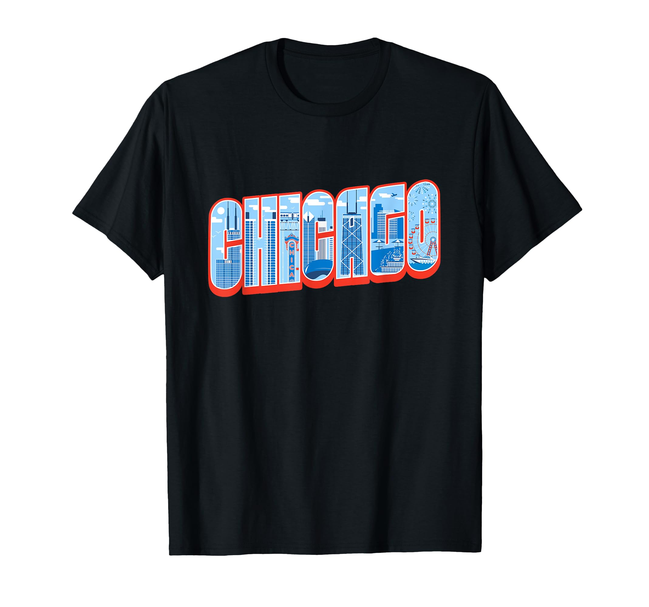 Chicago Skyline Inside Chicago T-Shirt - Trendy Graphic for Adults - T-Shirt, Sweatshirt, Hoodie