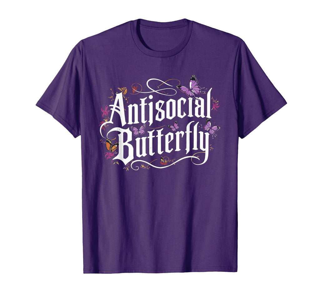 Antisocial Butterfly Introvert T-Shirt - Fun Novelty Design Unisex - T-Shirt, Sweatshirt, Hoodie