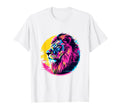 Lion 80S Synthwave And Neon Colors Hoodie - Custom Art Print Unisex - T-Shirt, Sweatshirt, Hoodie