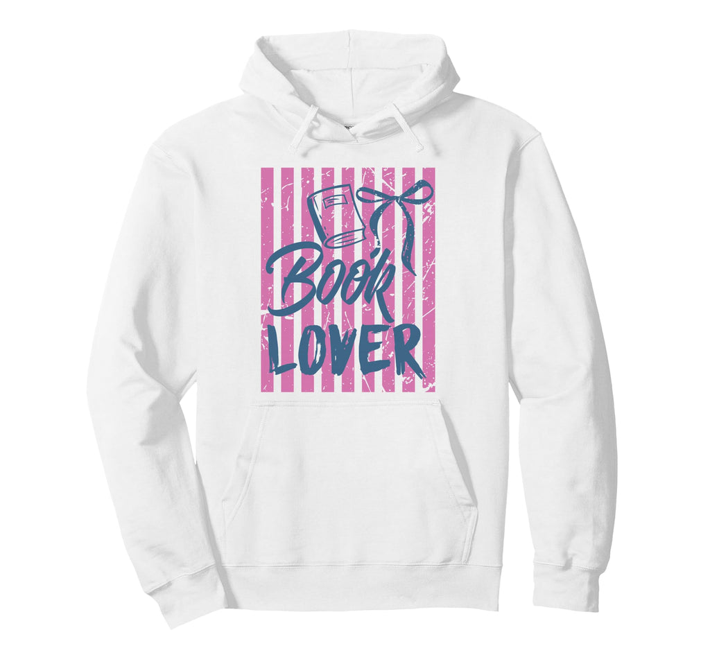 Book Lover Reading Fan Striped Hoodie - Trendy Graphic Men Women - T-Shirt, Sweatshirt, Hoodie